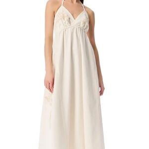 Robert Rodriguez Halter Maxi Dress With Floral Embroidery Women's 10
